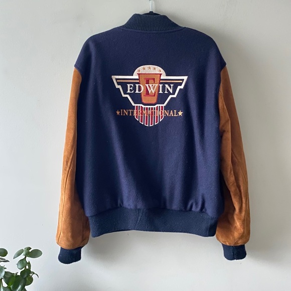 VINTAGE EDWIN JEANS VARSITY JACKET - Picture 1 of 3